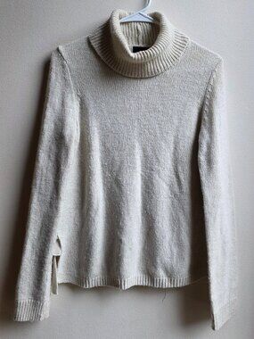 Cynthia Rowley Oatmeal Turtleneck Side Tie Sweater Size XS